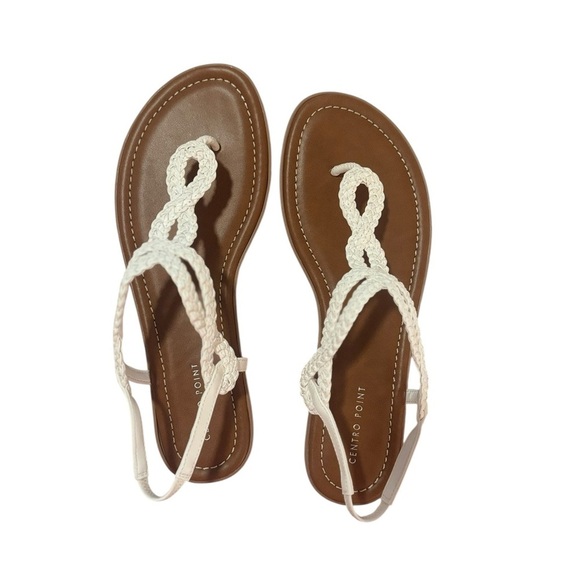 NWT White Braided Sandals Size 10 - Picture 6 of 8